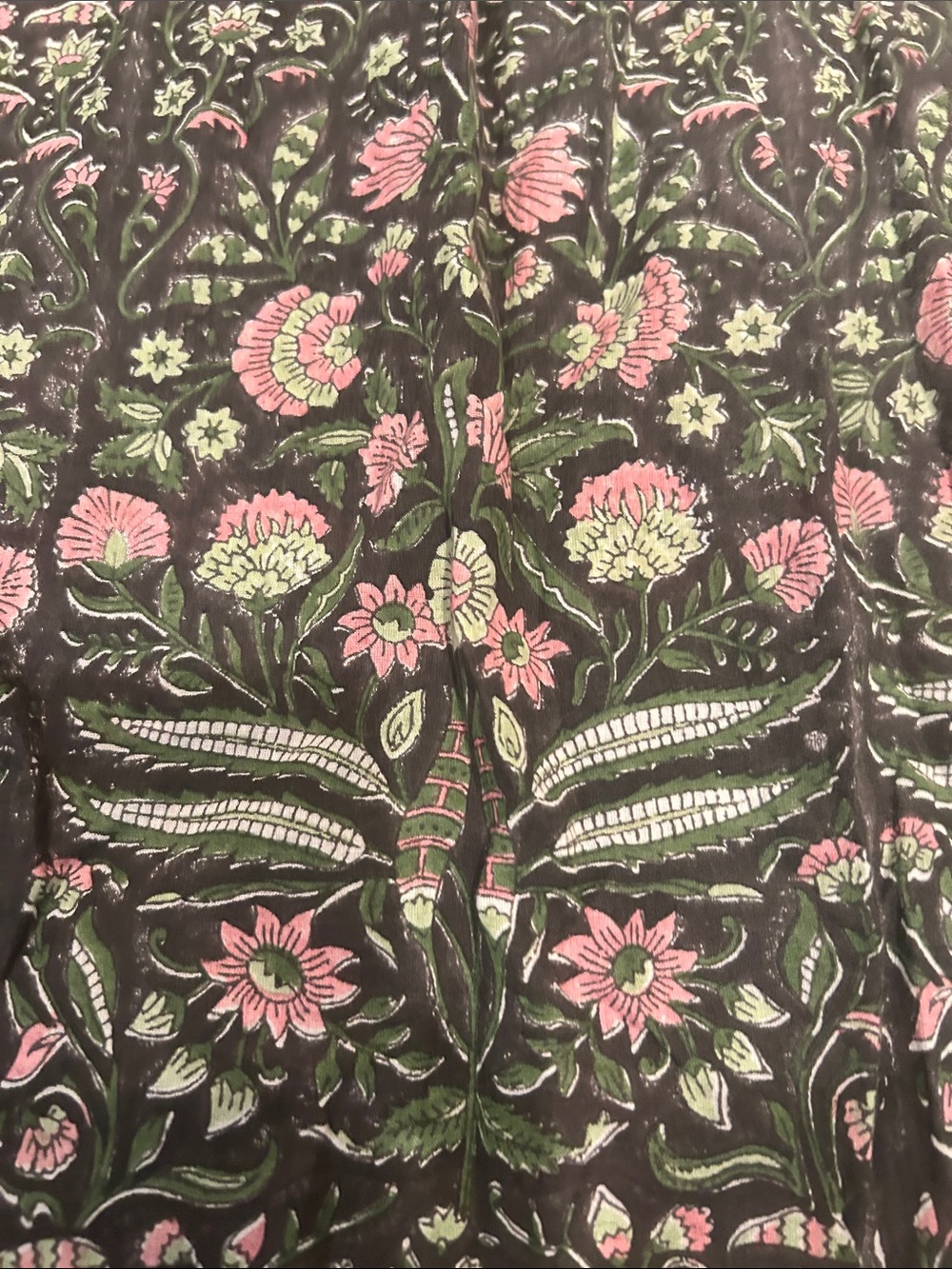 Juliet Dunn Floral Smocked Sundress with Pink Flowers and Green Trim - Picture 7 of 7